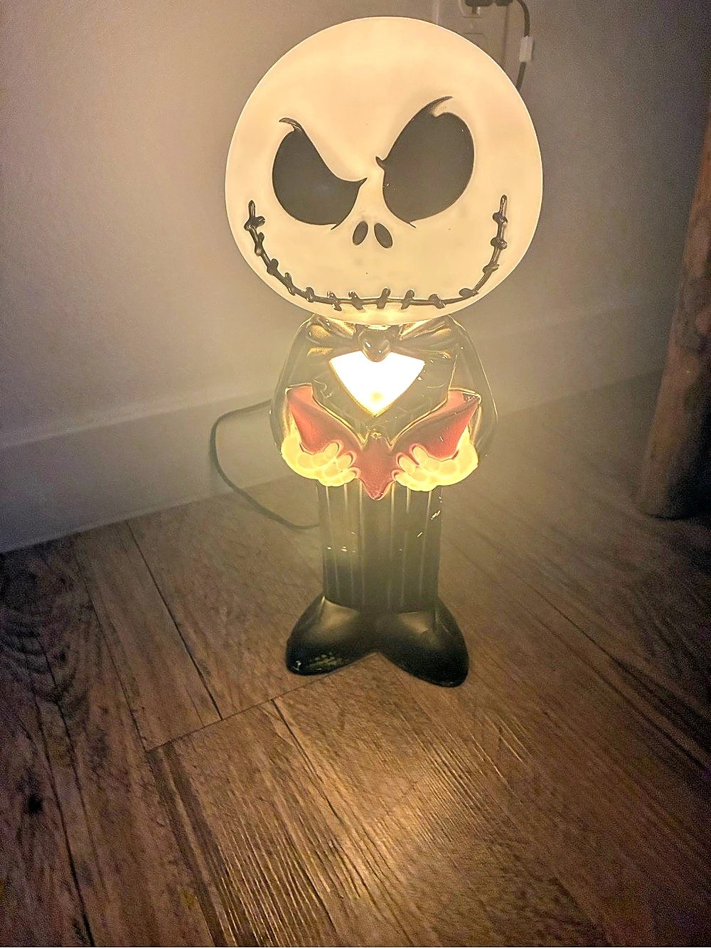 Disney Jack Skellington Holding Heart 14" Blow Mold Decor Light-Up Decor